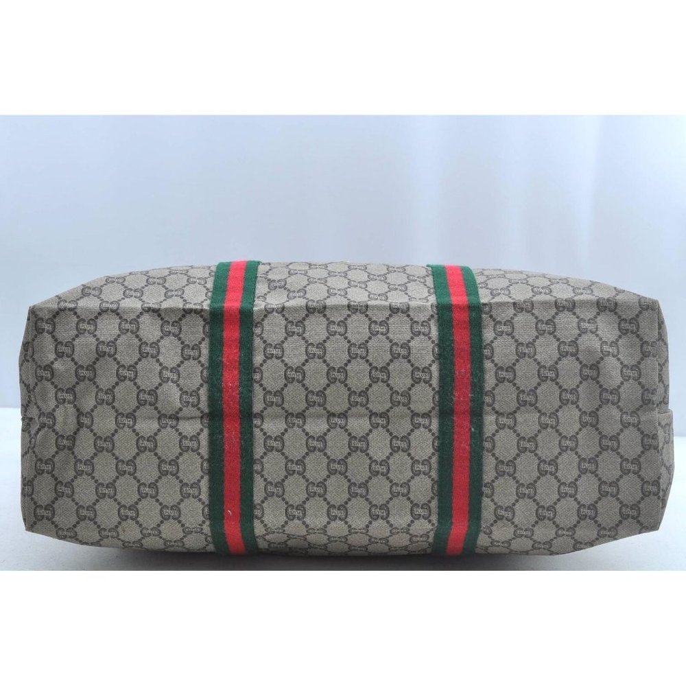 Gucci Gray Monogram Travel Tote with Green and Red Straps - Picture 5 of 12